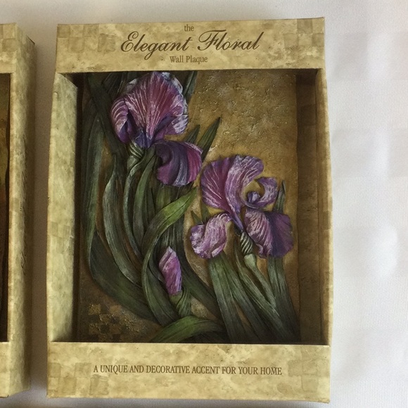 Elegant Floral Wall Plaques, set of 4 - Picture 5 of 7